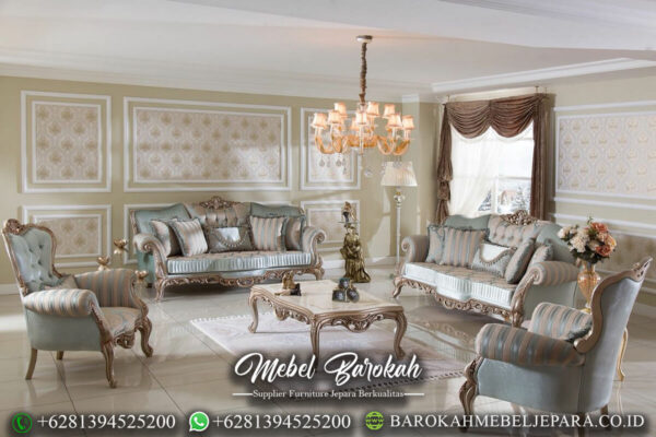 Sofa Tamu Mewah Terbaru Excellent Duco Color Luxury Carving MB-22
