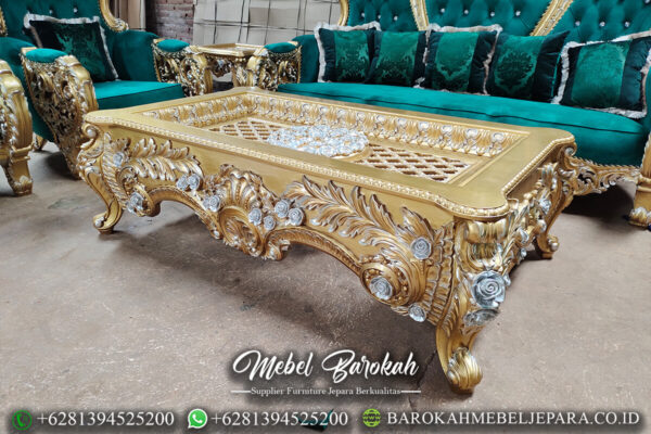 Harga Meja Tamu Mewah Jepara Luxury Golden Duco Carving MB-63.2